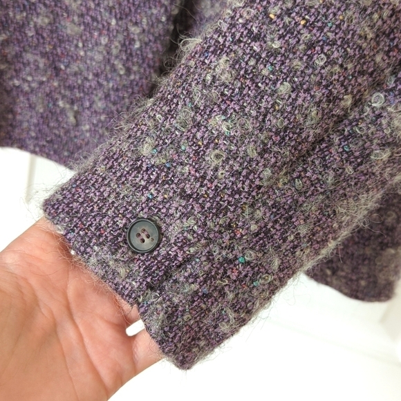 Jones New York 90's Vintage Wool & Silk Speckled Twill Blazer Jacket Purple 6 - Picture 12 of 14
